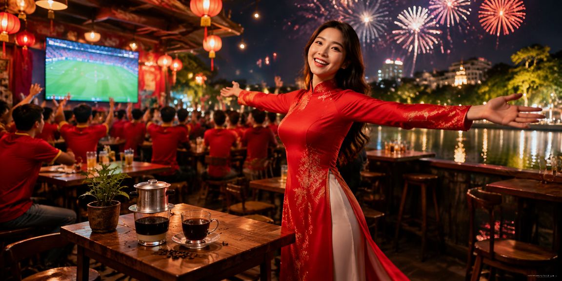 Người dùng tham gia nhận thưởng nạp tiền tại Hà Nội với trang phục áo dài truyền thống